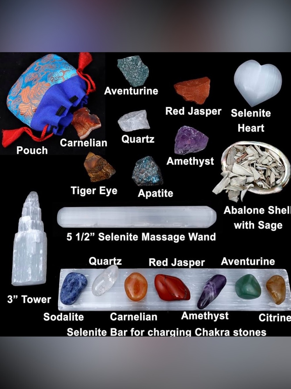 Selenite Crystal Spiritual Set